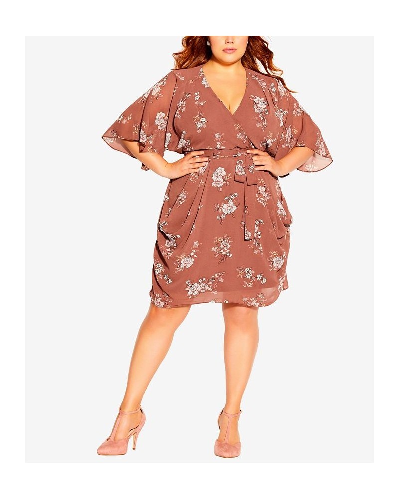 Trendy Plus Size Imperial Wrap Dress Imperial Floral $55.93 Dresses