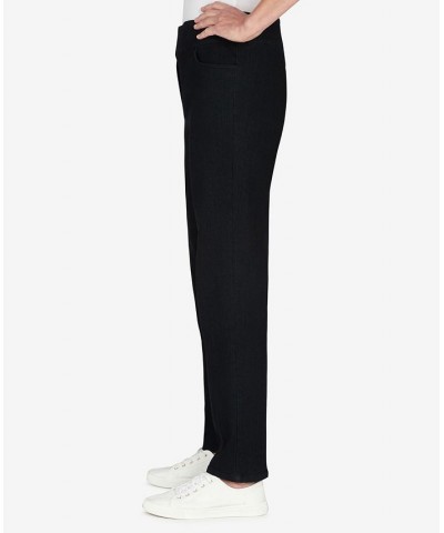 Petite Size Key Items Pull-On Super Stretch Mid- Rise Short Straight Leg Pants Black $23.90 Pants