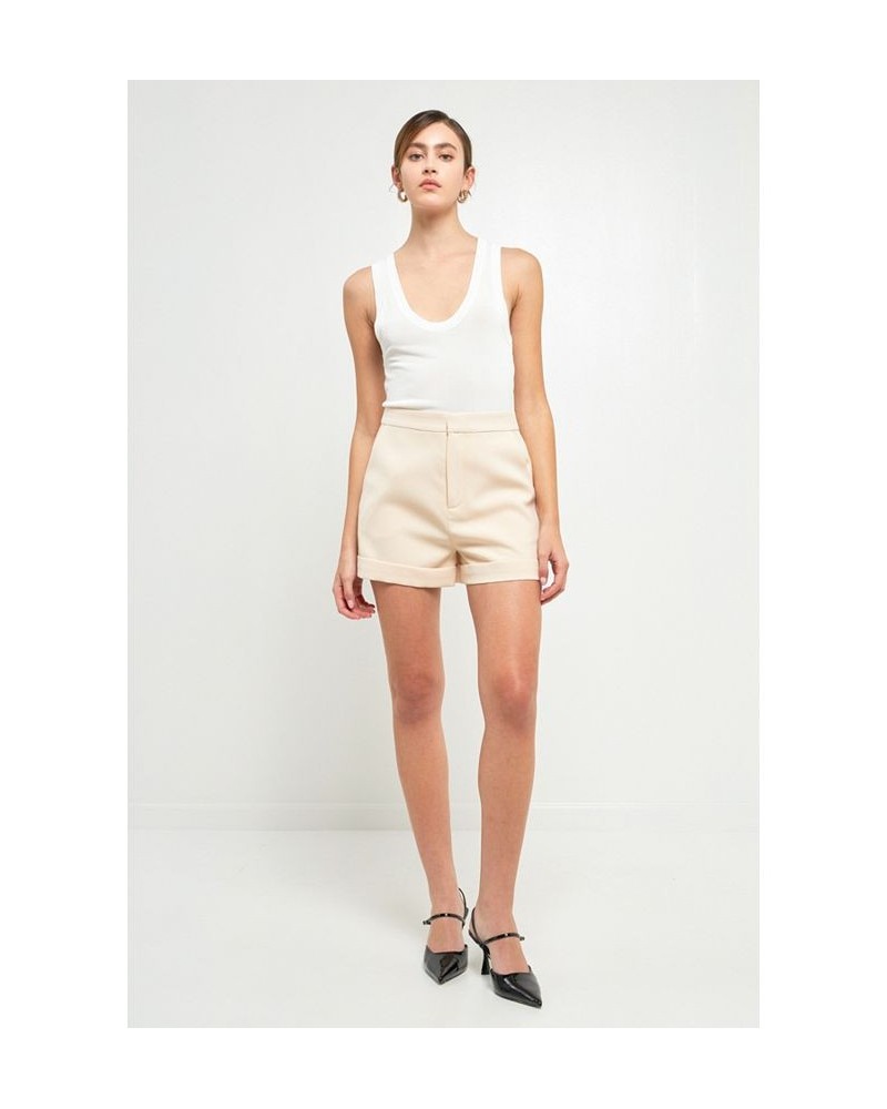 Women's Tailored Basic Shorts Ivory/Cream $40.00 Shorts