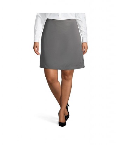 School Uniform Women's Plus Size Blend Chino Skort Top of Knee Gray $19.78 Skirts