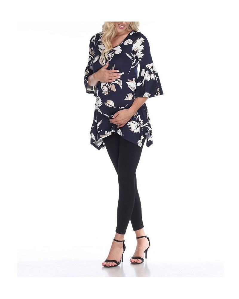 Maternity Roche Tunic Top Blue $18.72 Tops