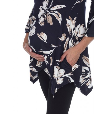 Maternity Roche Tunic Top Blue $18.72 Tops