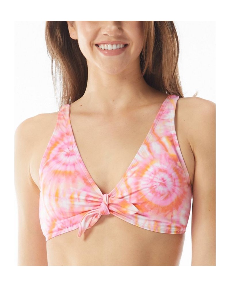 Harper Tie-Dyed Bikini Top & Strappy Bottoms Coral $26.95 Swimsuits