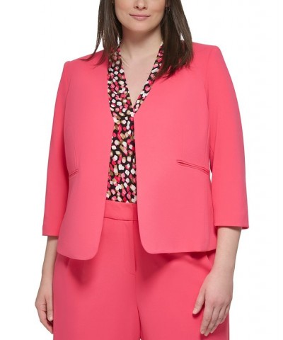 Plus Size Open-Front Scuba Crepe Jacket Rosebud $62.65 Jackets