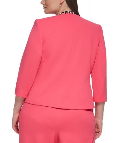 Plus Size Open-Front Scuba Crepe Jacket Rosebud $62.65 Jackets