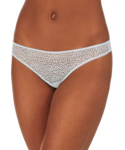 Modern Lace Satin-Trim Thong Underwear DK5013 Blue $9.75 Underwears