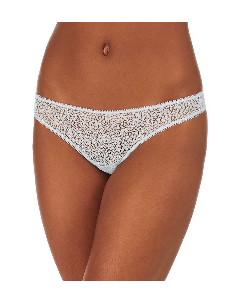 Modern Lace Satin-Trim Thong Underwear DK5013 Blue $9.75 Underwears