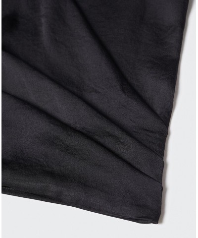 Women's Satin Wrap Blouse Black $33.60 Tops