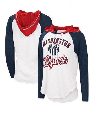 Women's White Washington Wizards MVP Raglan Hoodie Long Sleeve T-shirt White $25.00 Tops