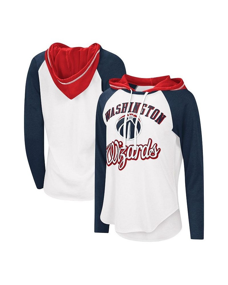 Women's White Washington Wizards MVP Raglan Hoodie Long Sleeve T-shirt White $25.00 Tops