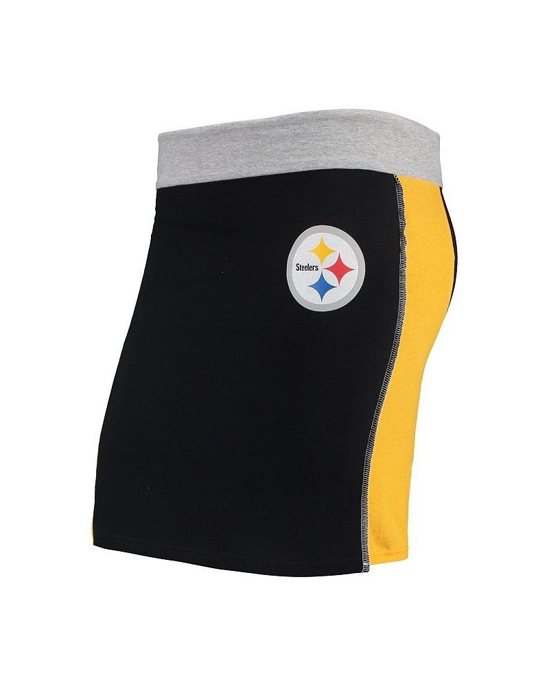 Women's Black Pittsburgh Steelers Short Skirt Black $31.79 Skirts