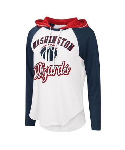 Women's White Washington Wizards MVP Raglan Hoodie Long Sleeve T-shirt White $25.00 Tops