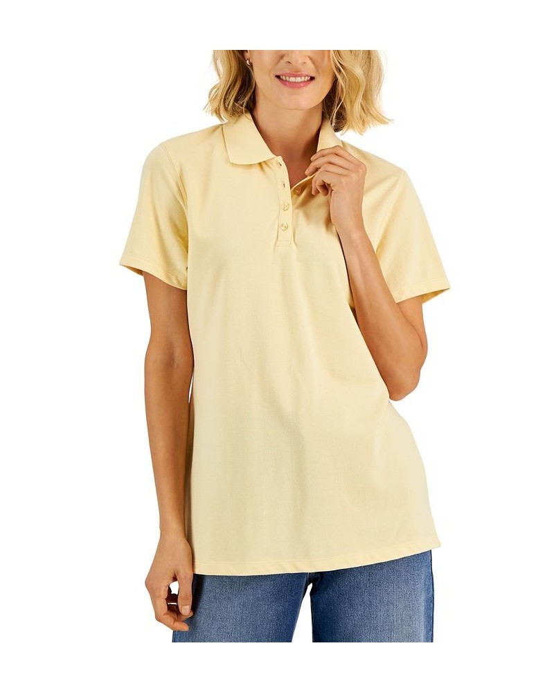 Petite Knit Cotton Polo Dusty Sunrise $9.50 Tops