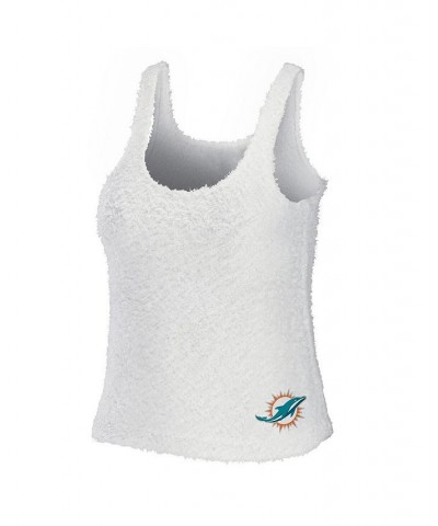 Women's Cream Miami Dolphins Cozy Scoop Neck Tank Top Pants Sleep Set Cream $39.60 Pajama