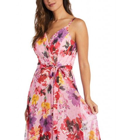 Women's Floral-Print V-Neck Sleeveless Dress Pink Multi $58.05 Dresses