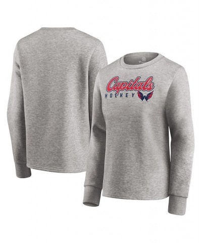 Women's Branded Heathered Gray Washington Capitals Fan Favorite Script Pullover Sweatshirt Heathered Gray $26.84 Sweatshirts