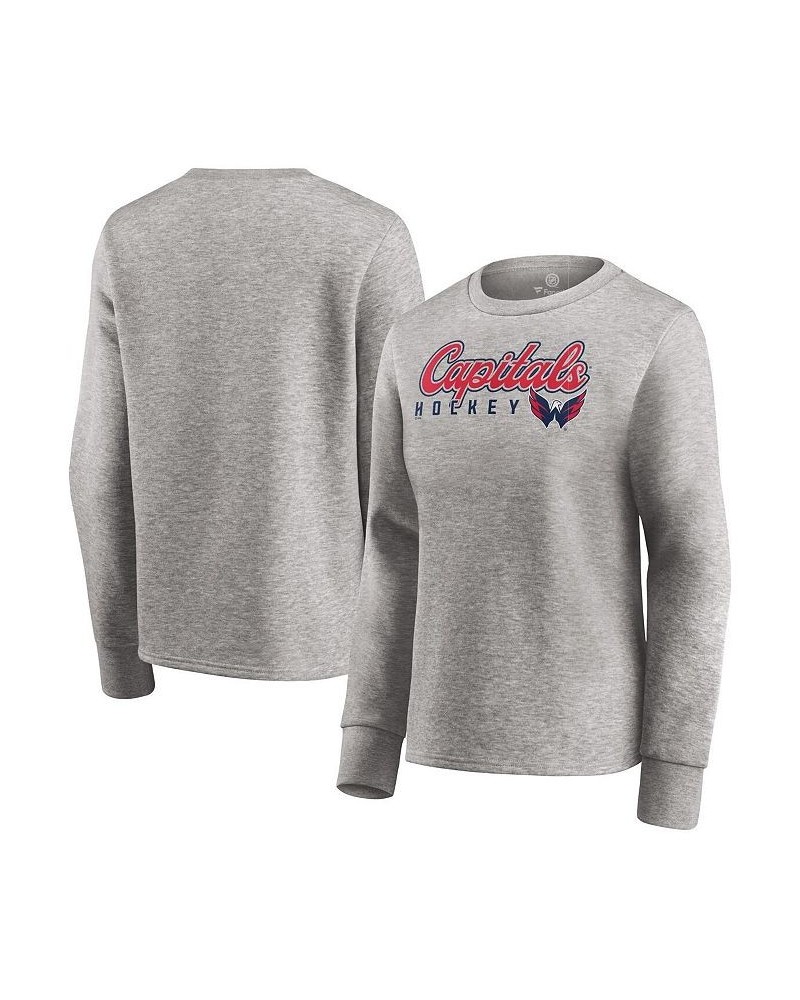 Women's Branded Heathered Gray Washington Capitals Fan Favorite Script Pullover Sweatshirt Heathered Gray $26.84 Sweatshirts