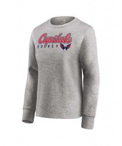 Women's Branded Heathered Gray Washington Capitals Fan Favorite Script Pullover Sweatshirt Heathered Gray $26.84 Sweatshirts