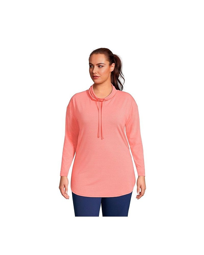 Women's Plus Size Power Performance Cowl Neck Top Pink $30.73 Tops