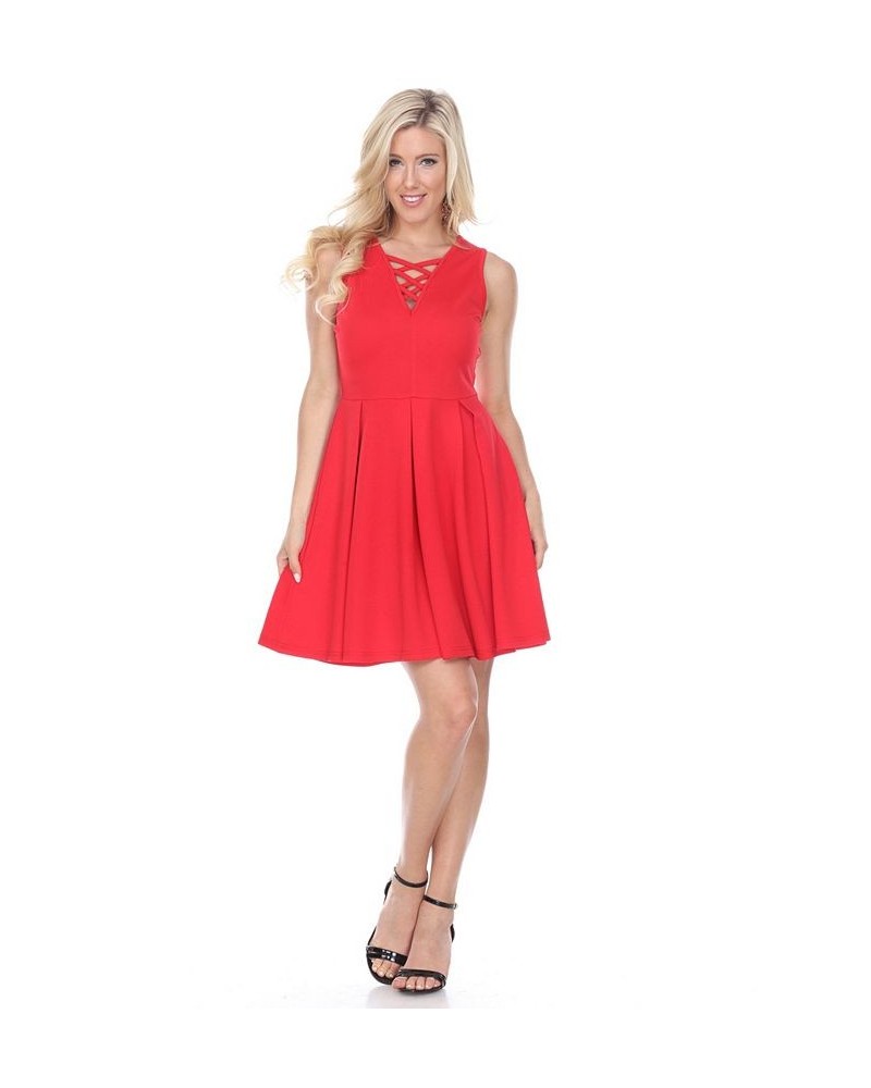 Women's Shay Fit and Flare Dress Red $33.32 Dresses