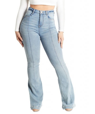 Juniors' Seam-Front Flare-Leg High-Rise Jeans Hillside $17.98 Jeans