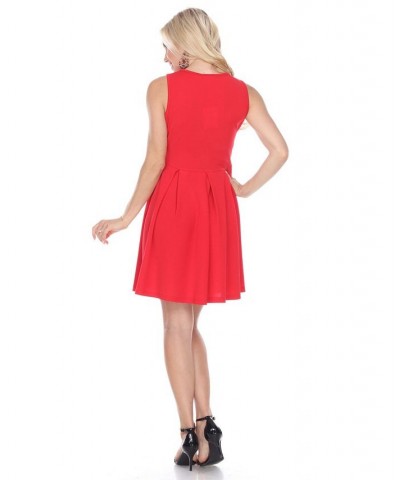 Women's Shay Fit and Flare Dress Red $33.32 Dresses