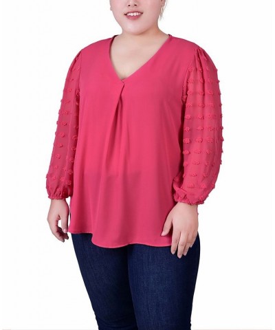 Plus Size V-Neck Blouse Holly Berry $14.31 Tops