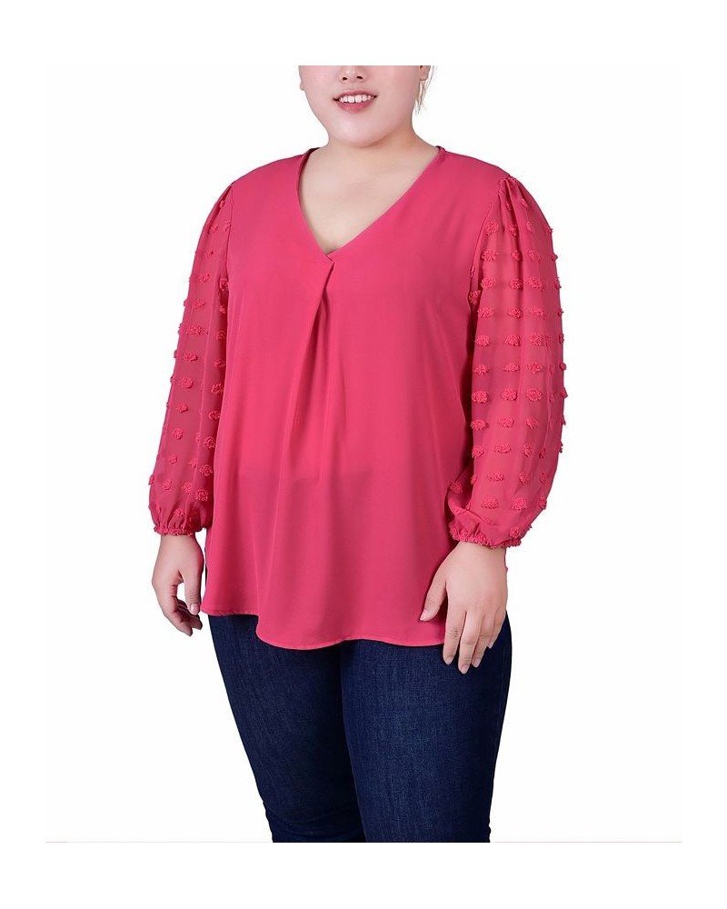 Plus Size V-Neck Blouse Holly Berry $14.31 Tops