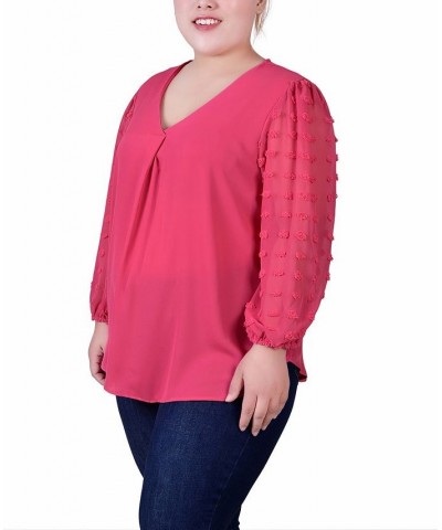 Plus Size V-Neck Blouse Holly Berry $14.31 Tops