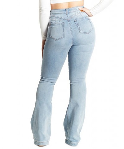 Juniors' Seam-Front Flare-Leg High-Rise Jeans Hillside $17.98 Jeans