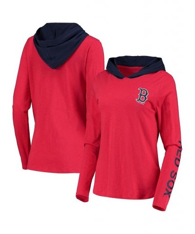 Women's Red Boston Red Sox Crossbar Pullover Hoodie Red $26.00 Sweatshirts