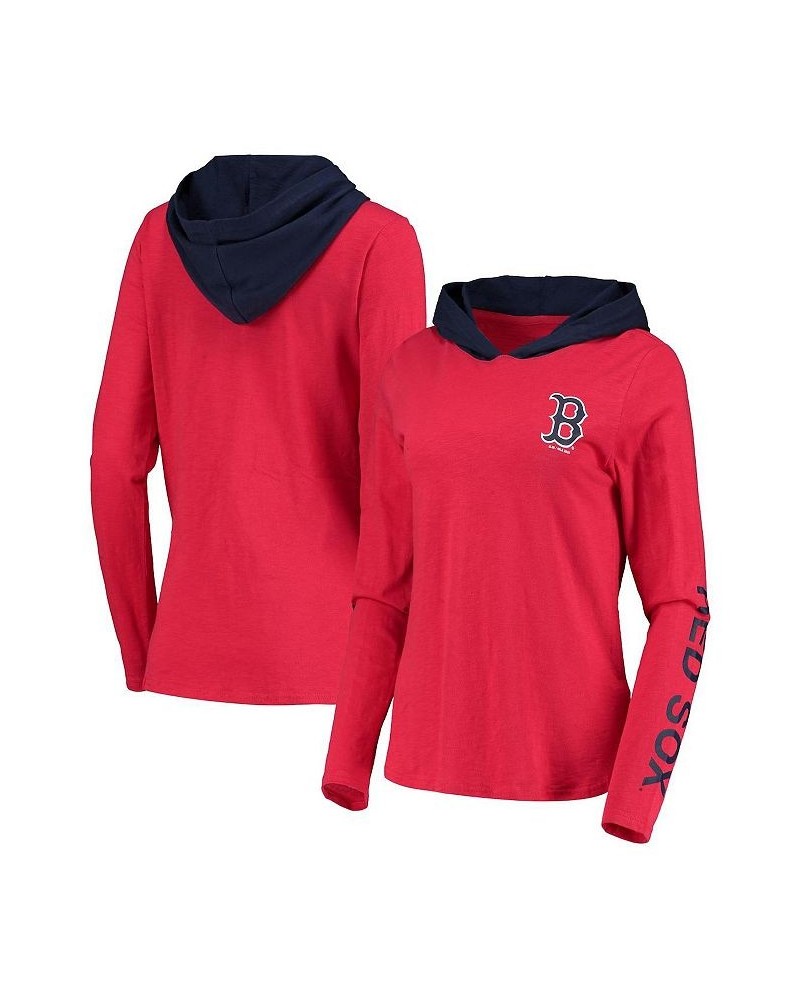 Women's Red Boston Red Sox Crossbar Pullover Hoodie Red $26.00 Sweatshirts