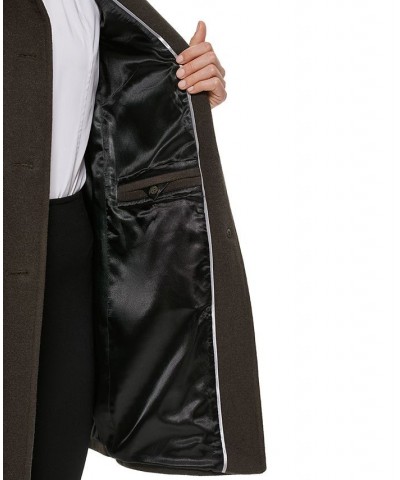 Women's Stand-Collar Button-Front Belted Coat Loden $86.00 Coats