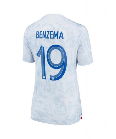 Women's Karim Benzema White France National Team 2022/23 Away Breathe Stadium Replica Player Jersey White $50.40 Jersey