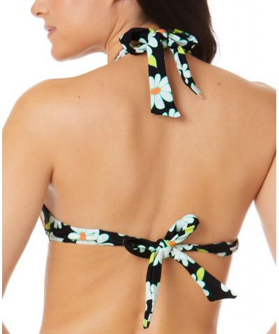 Juniors' Daisy Dance Strappy Underwire Push-Up Bikini Top Black Multi $16.80 Swimsuits