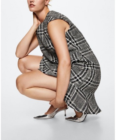 Women's Stripped Tweed Dress White $32.99 Dresses