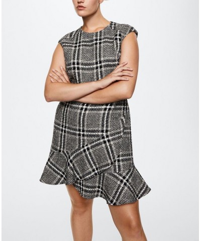 Women's Stripped Tweed Dress White $32.99 Dresses