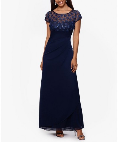 3D Floral Sequin Gown Navy $87.78 Dresses