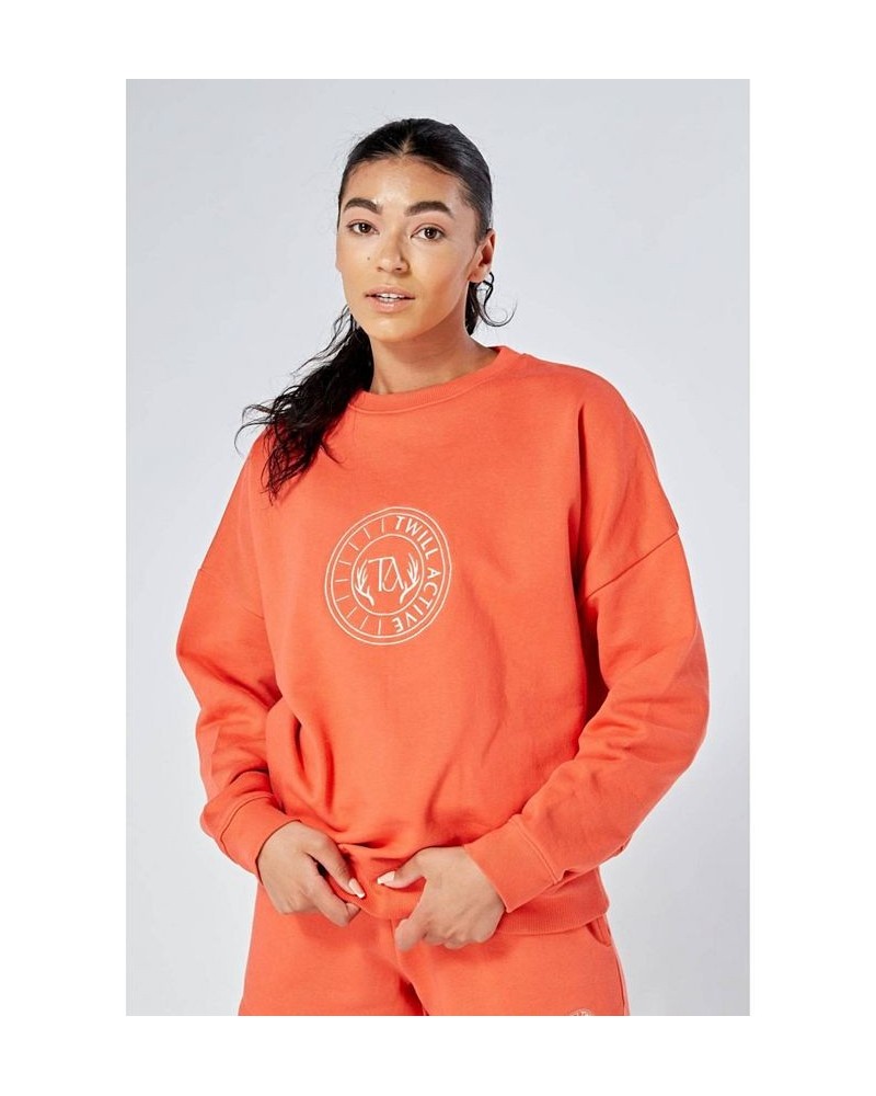 Essentials Oversized Crewneck Sweatshirt Coral Orange $26.80 Sweatshirts