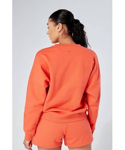 Essentials Oversized Crewneck Sweatshirt Coral Orange $26.80 Sweatshirts