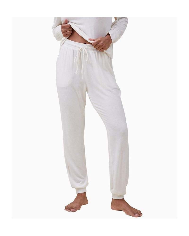 Women's Super Soft Slim Pants Ivory/Cream $28.04 Sleepwear