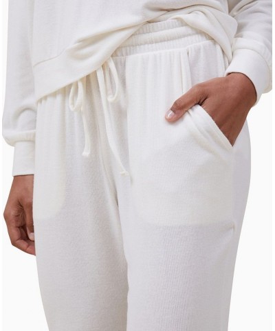 Women's Super Soft Slim Pants Ivory/Cream $28.04 Sleepwear