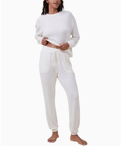 Women's Super Soft Slim Pants Ivory/Cream $28.04 Sleepwear