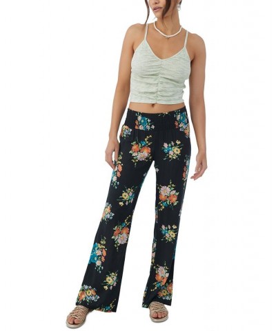 Juniors' Johnny Coralina Printed Woven Pull-On Pants Black $23.80 Pants