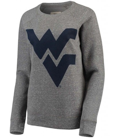 Women's West Virginia Mountaineers Big Team Logo Knobi Fleece Tri-Blend Crew Neck Sweatshirt Heathered Gray $33.75 Sweatshirts