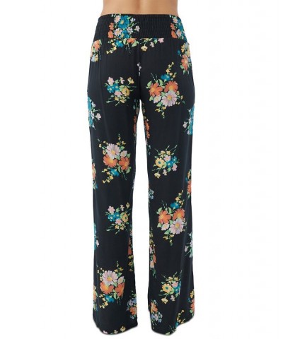 Juniors' Johnny Coralina Printed Woven Pull-On Pants Black $23.80 Pants