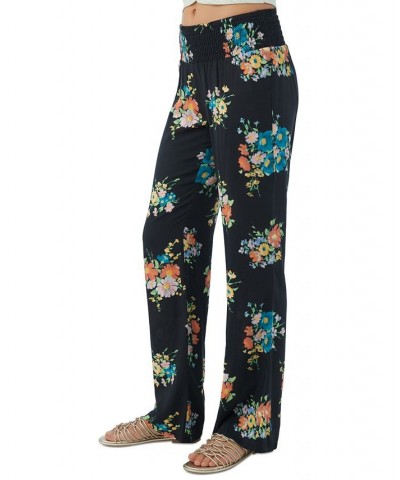 Juniors' Johnny Coralina Printed Woven Pull-On Pants Black $23.80 Pants