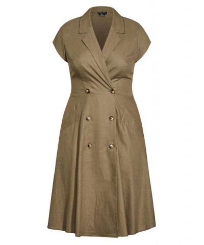 Trendy Plus Size Chic Lafayette Dress Khaki $51.43 Dresses