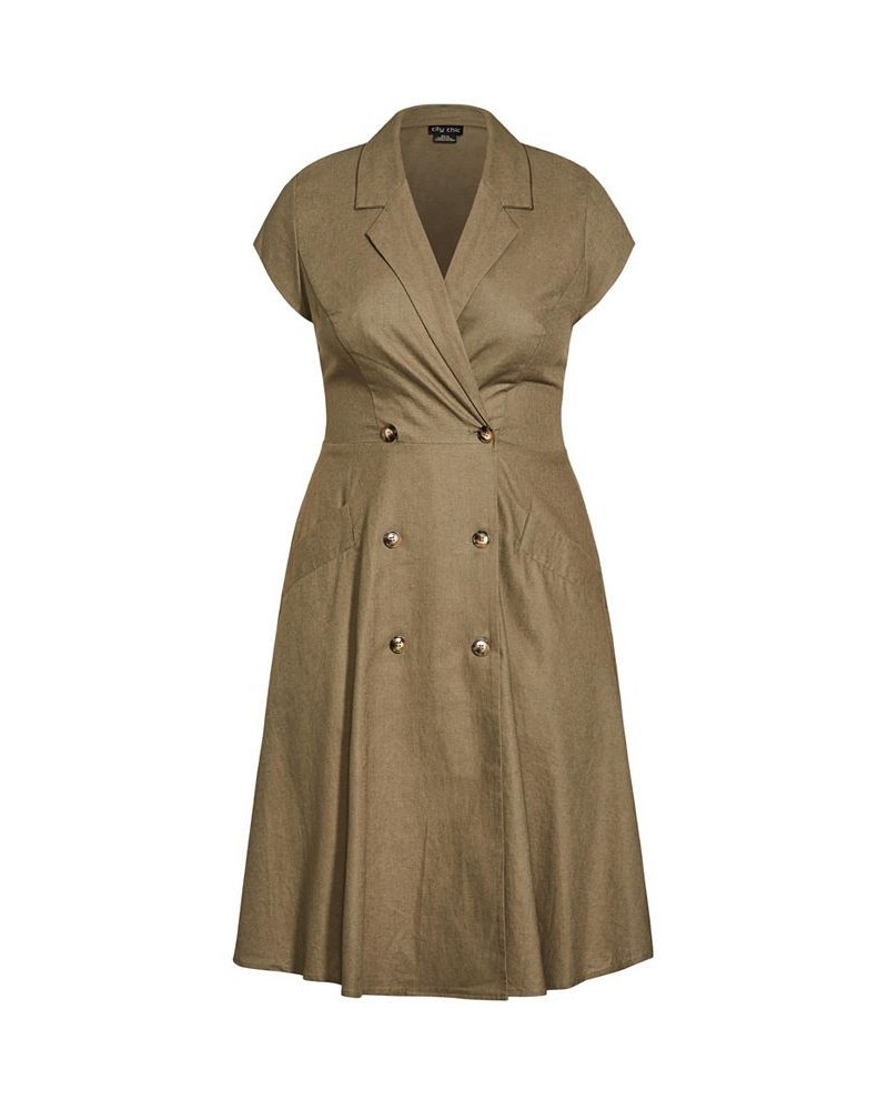 Trendy Plus Size Chic Lafayette Dress Khaki $51.43 Dresses