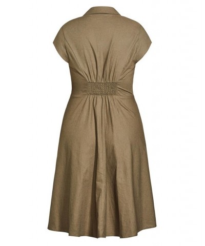 Trendy Plus Size Chic Lafayette Dress Khaki $51.43 Dresses